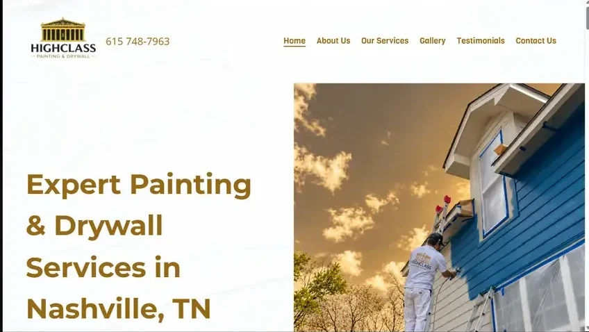 Website design for High Class Painting & Drywall, a Painting & Drywall business, by Cinematic Website Designs