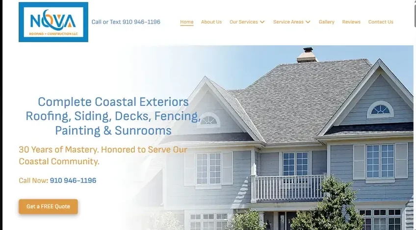 Website design for Nova Roofing & Construction, a Roofing & Construction business, by Cinematic Website Designs