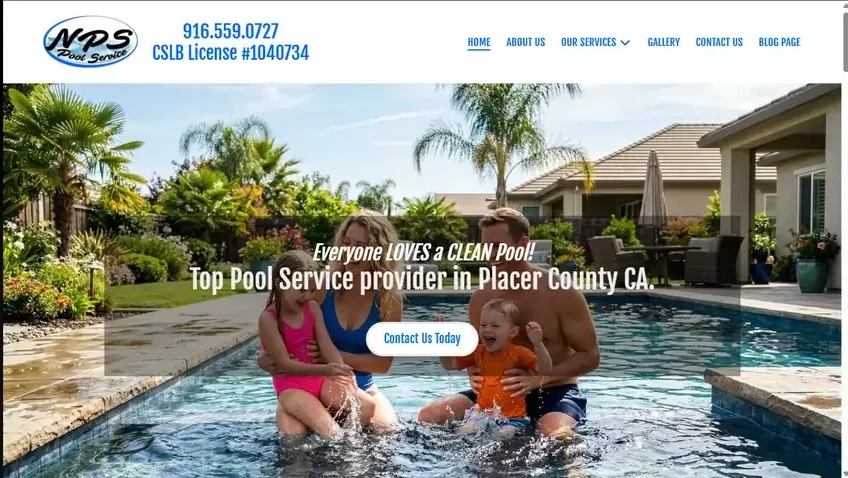 Website design for NPS Pool Service, a Pool Maintenance business, by Cinematic Website Designs