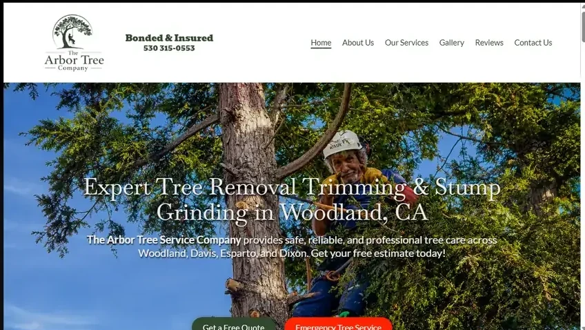 Website design for The Arbor Tree Company, a Tree Care business, by Cinematic Website Designs